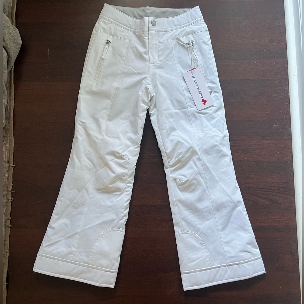 Obermeyer Brooke Snow Pants Girls/Teen; Size Small (8) White. NWT.